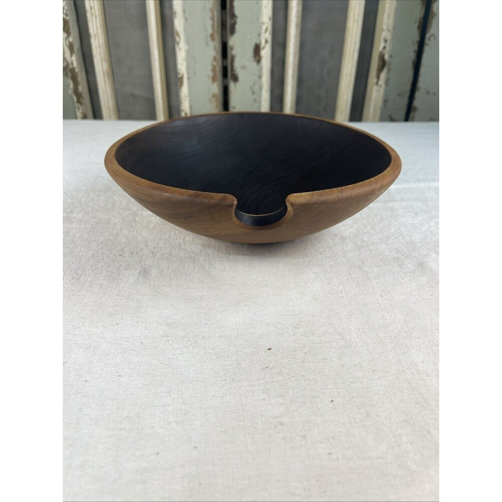 Hand-turned Ebonized Wooden Bowl